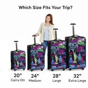 Set of 4 - World Traveler Suitcase with Spinner Wheels London, Paris, New York,…